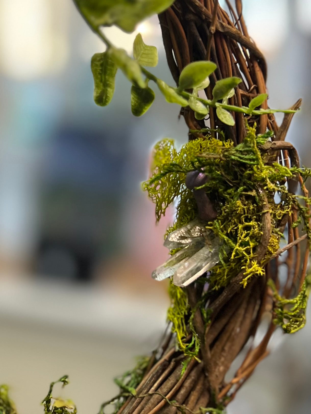 Crystal Moss Labradorite Wreath