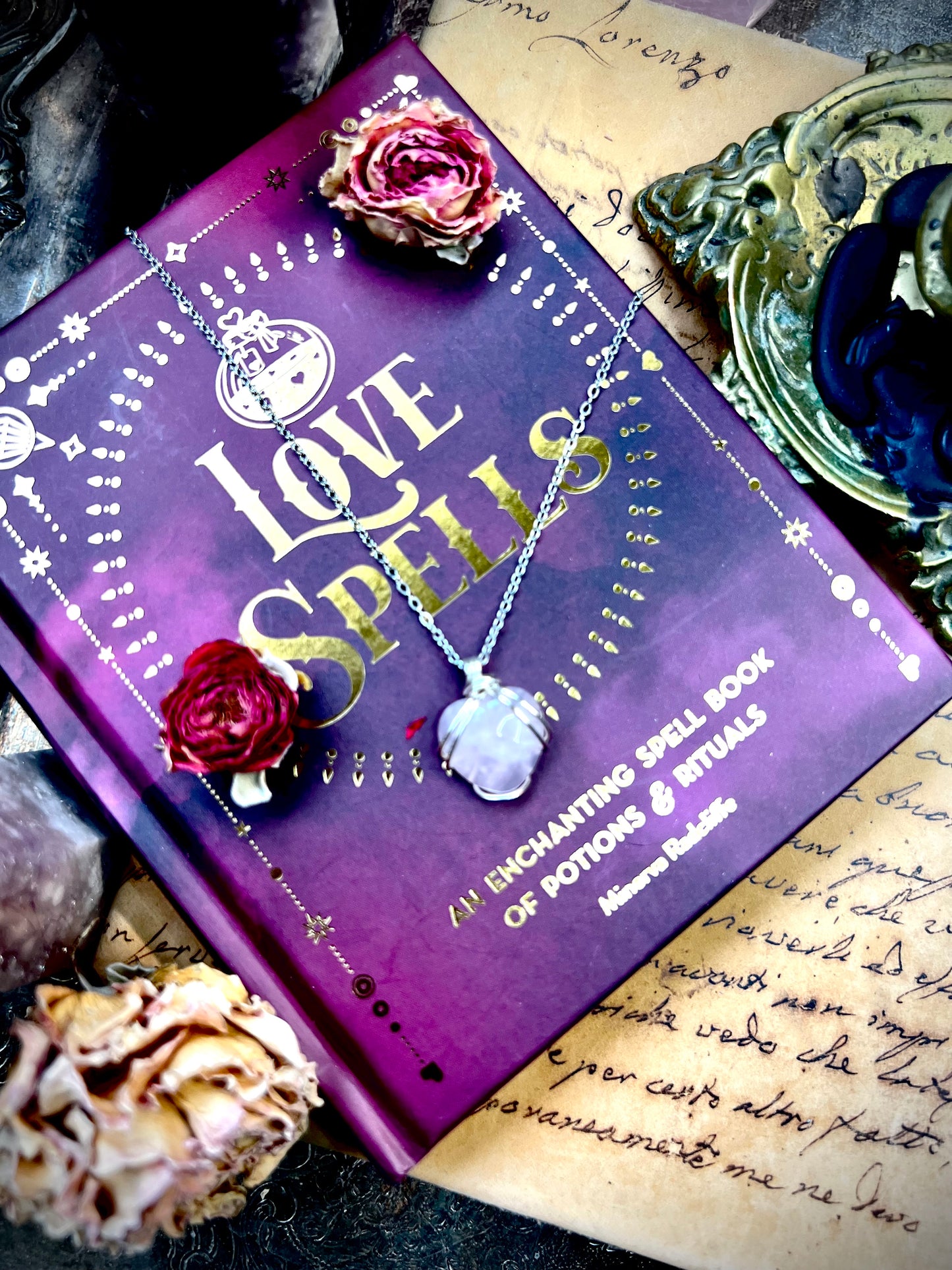 Love Rocks Silver Heart Wrapped Rose Quartz