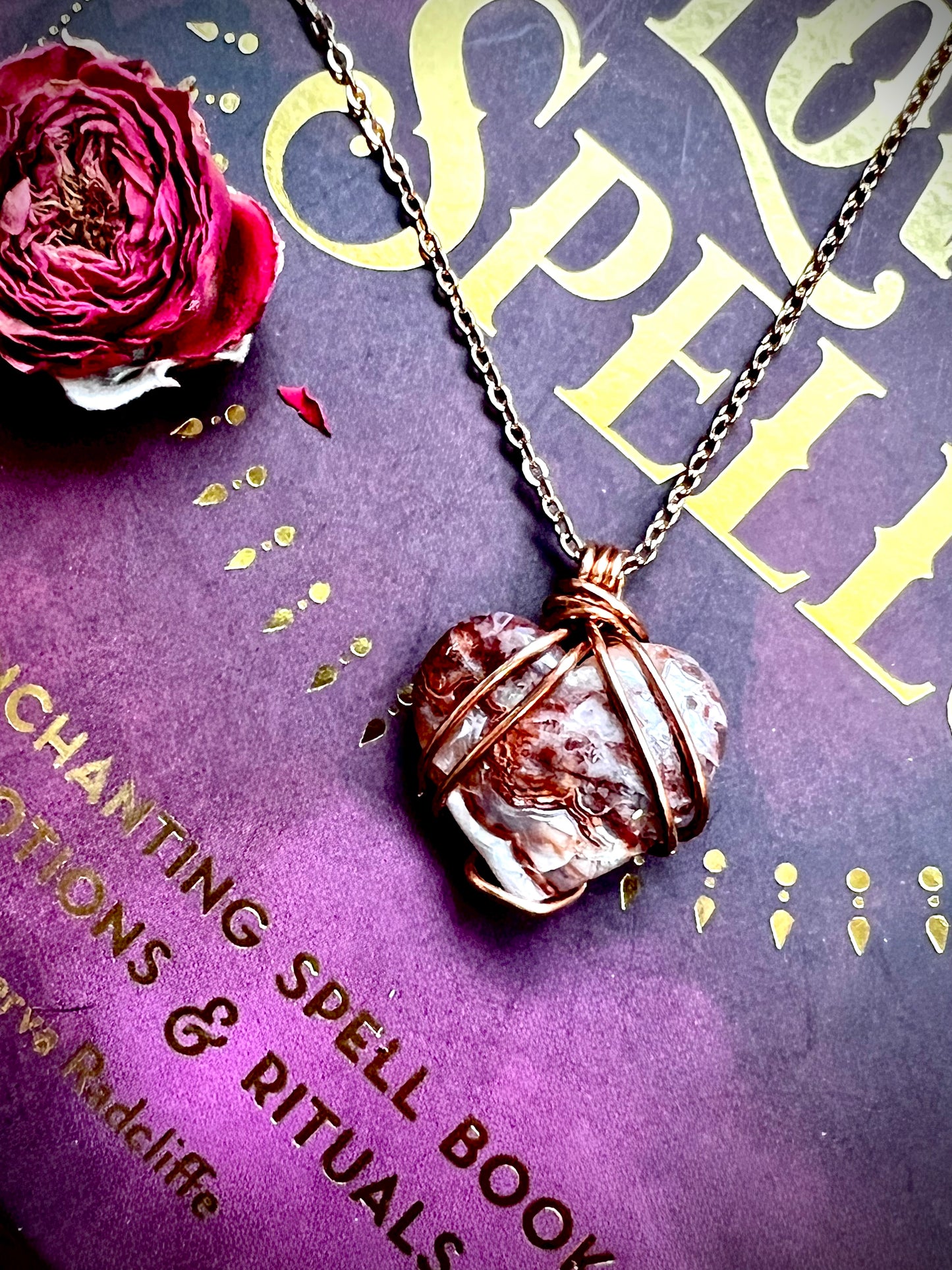 Love Rocks Copper Heart Wrapped Crazy Jasper