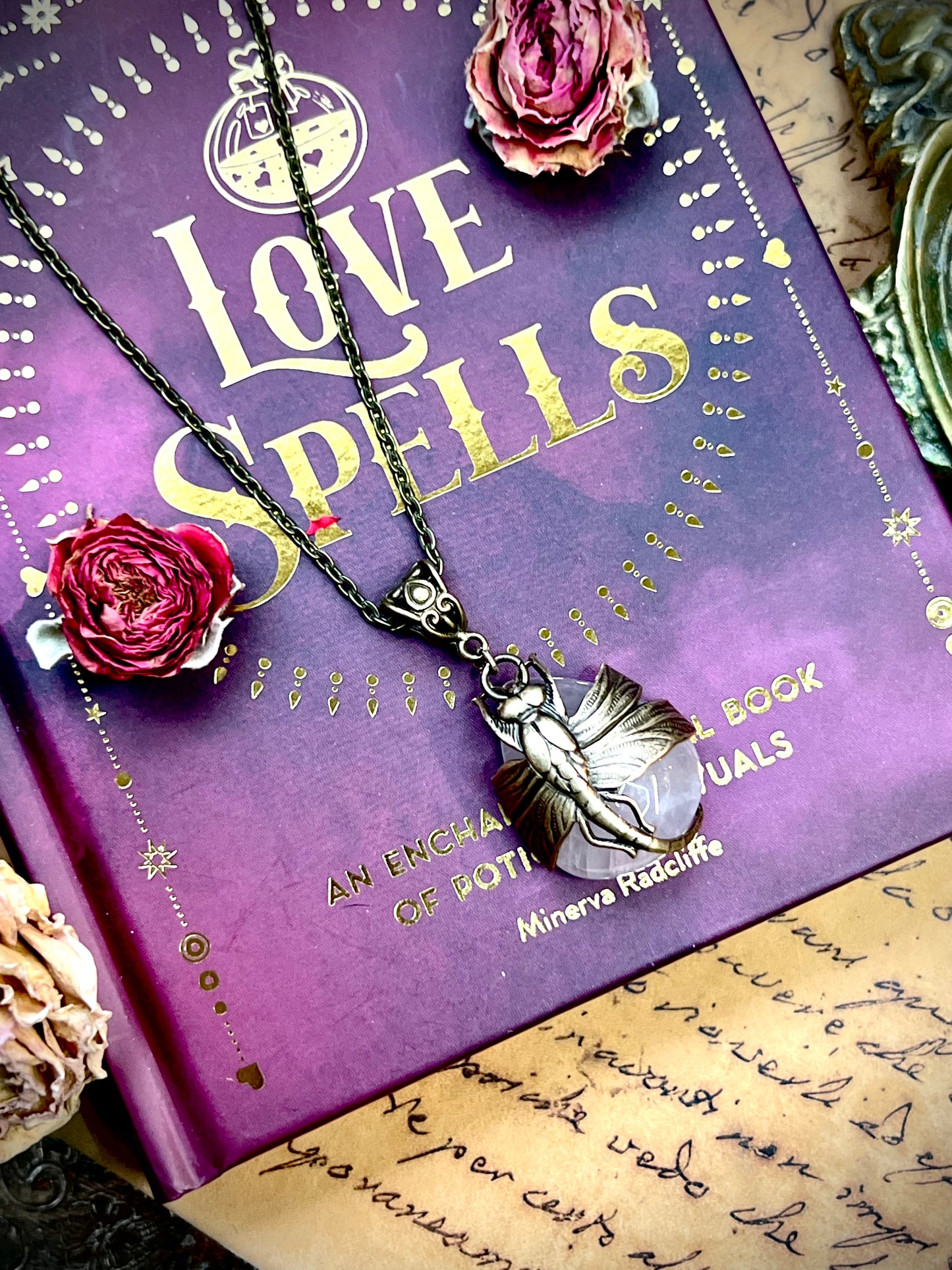 Love Rocks Dragonfly Wrapped Rose Quartz HC207