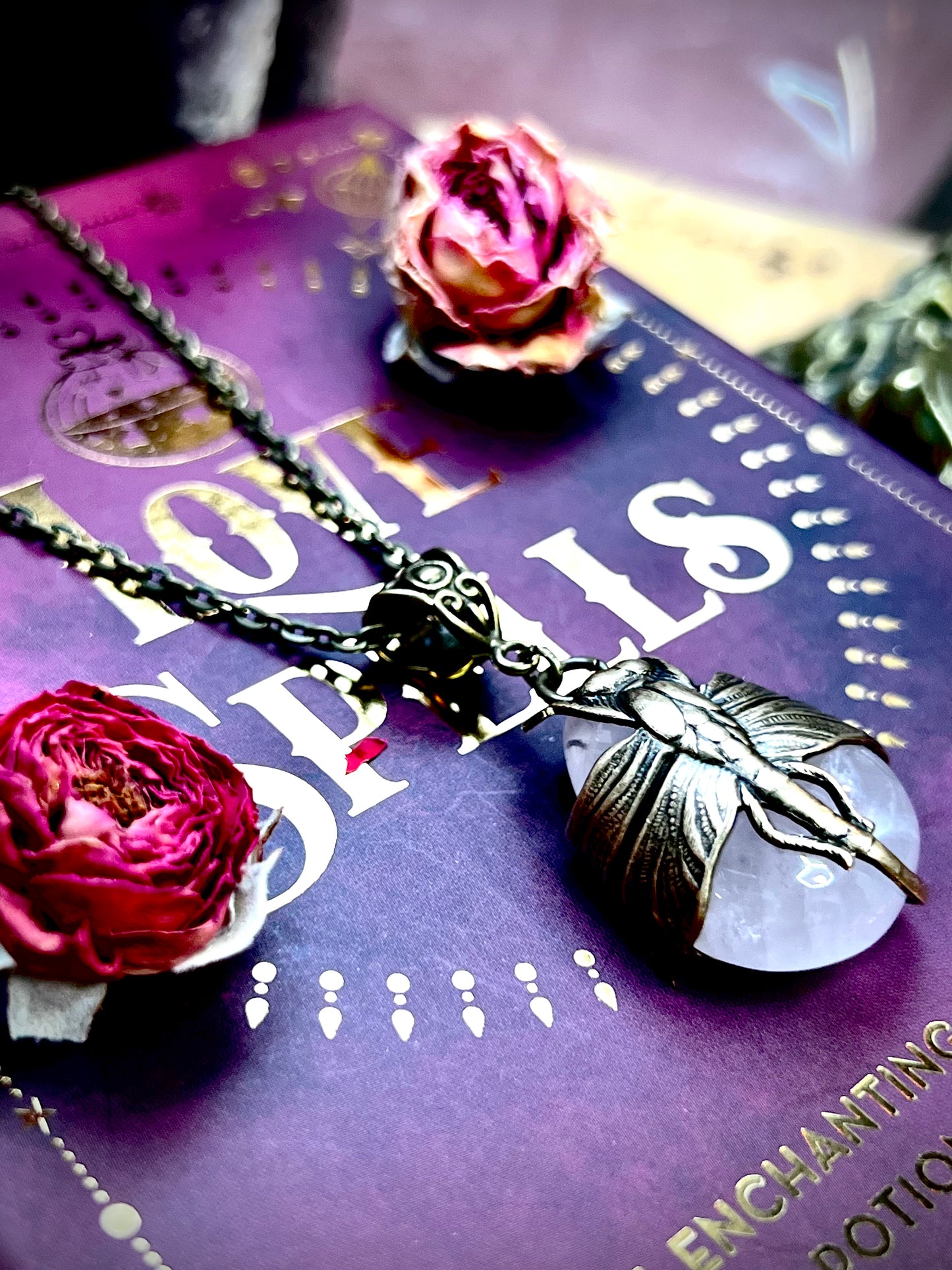 Love Rocks Dragonfly Wrapped Rose Quartz HC207