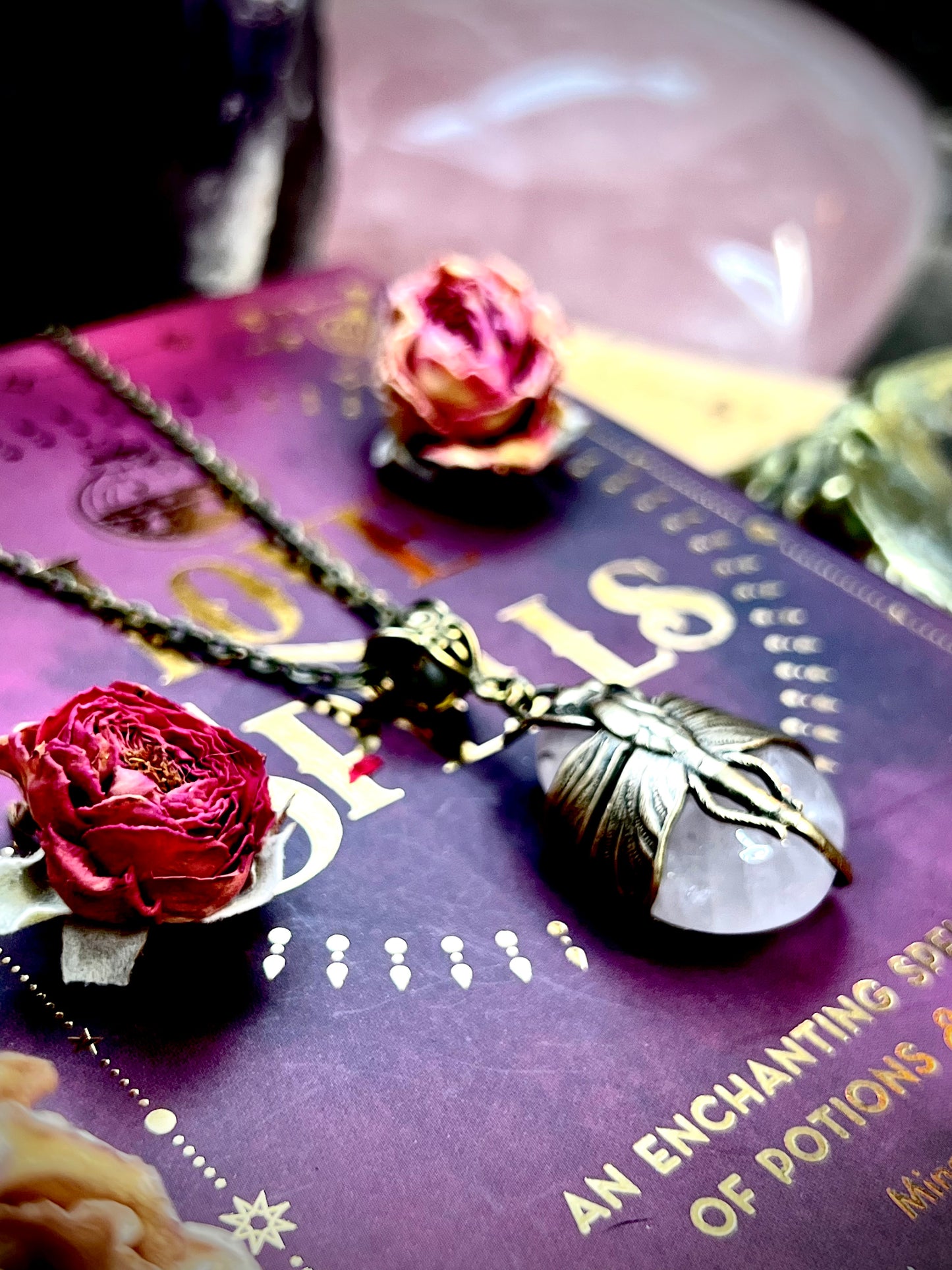 Love Rocks Dragonfly Wrapped Rose Quartz HC207