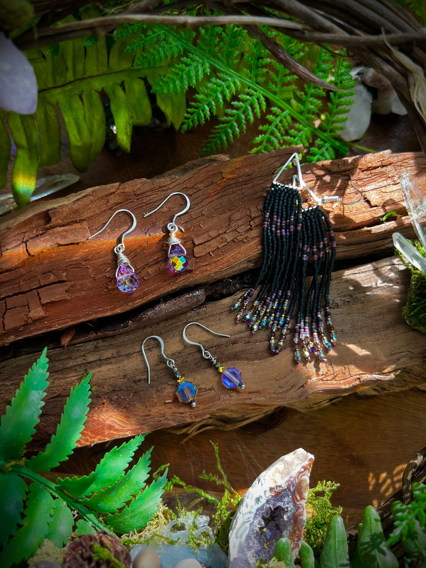 Moonlit Dreams Iridescent Aurora Crystal Earrings