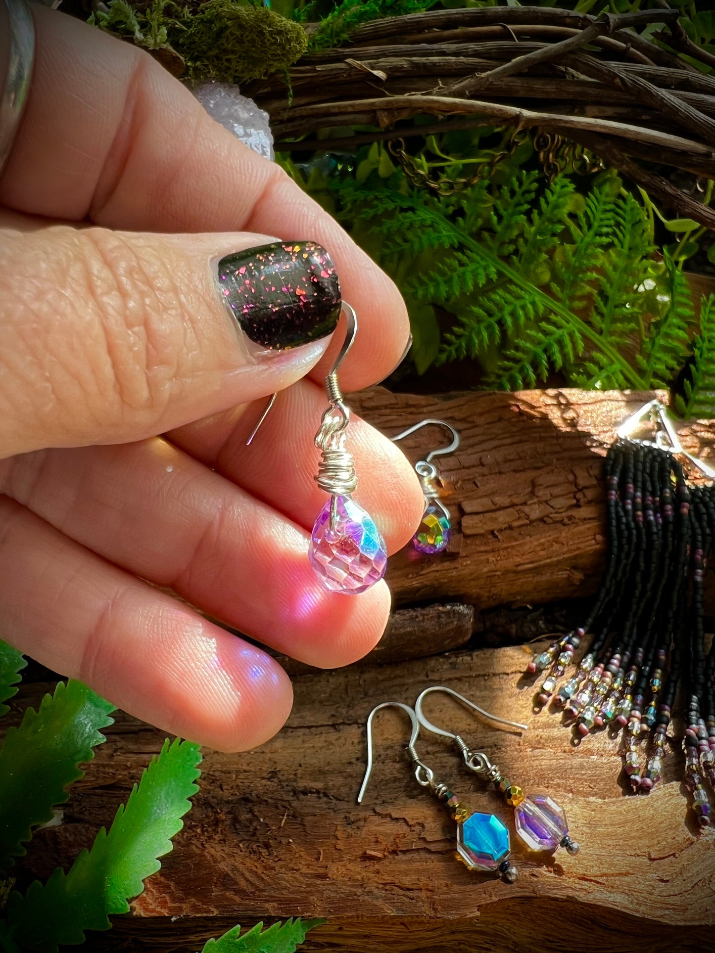Moonlit Dreams Iridescent Aurora Crystal Earrings