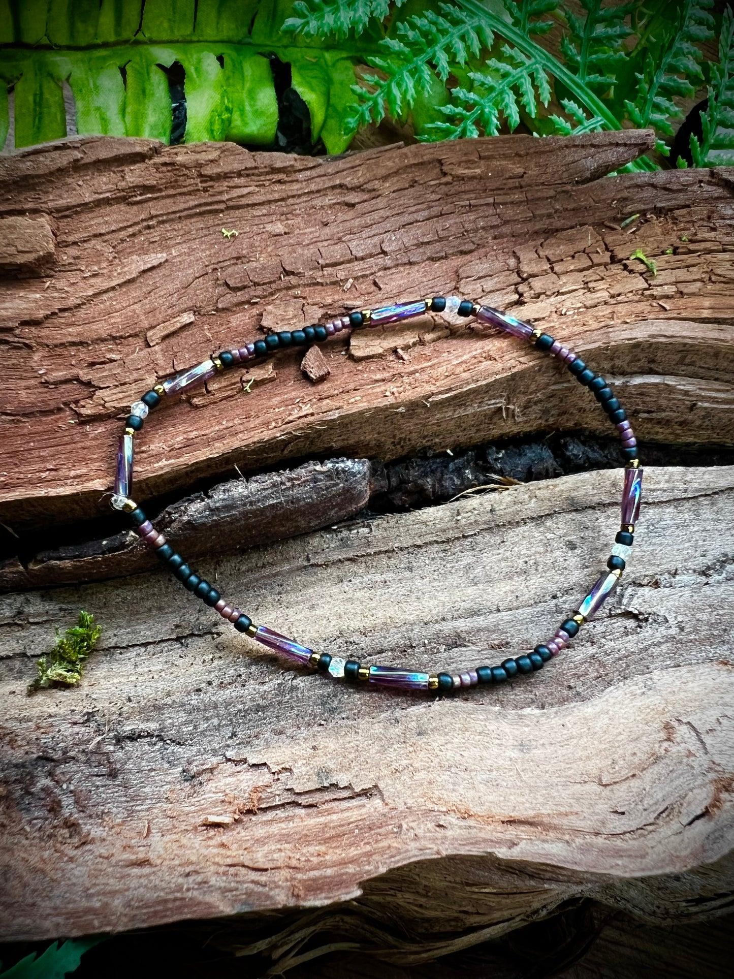 Iridescent Aurora Crystal Stacking Stretch Bracelets Moonlit Dreams