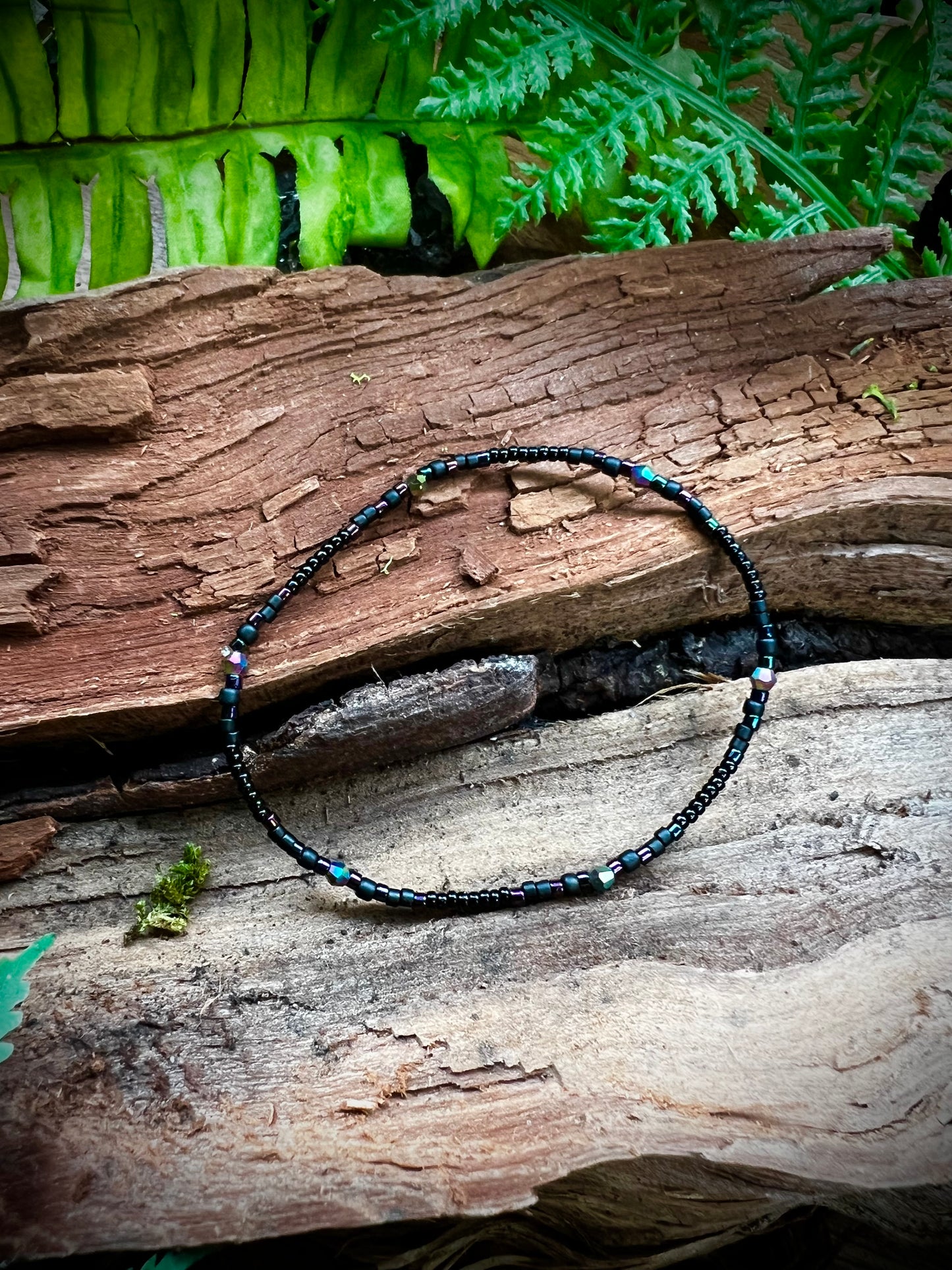 Iridescent Aurora Crystal Stacking Stretch Bracelets Moonlit Dreams