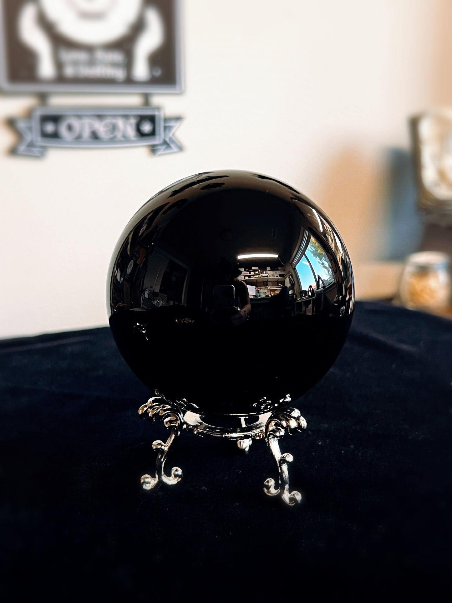 Jet Black Crystal Ball 3"