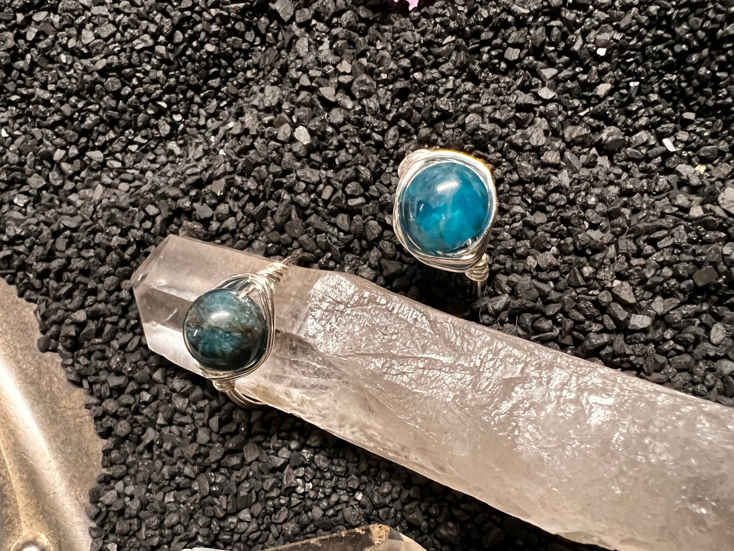Apatite Wire Wrapped Ring