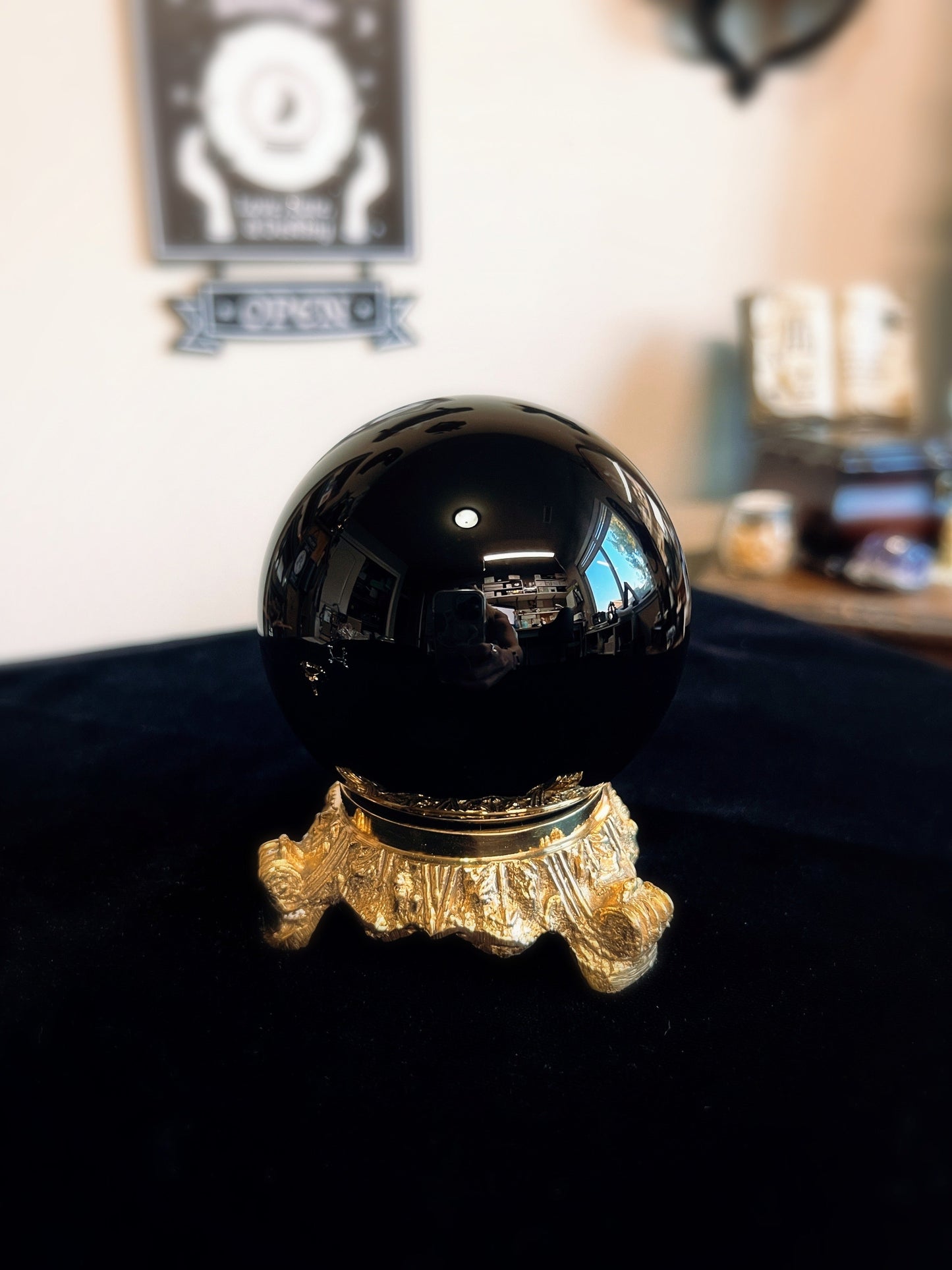 Jet Black Crystal Ball 3"