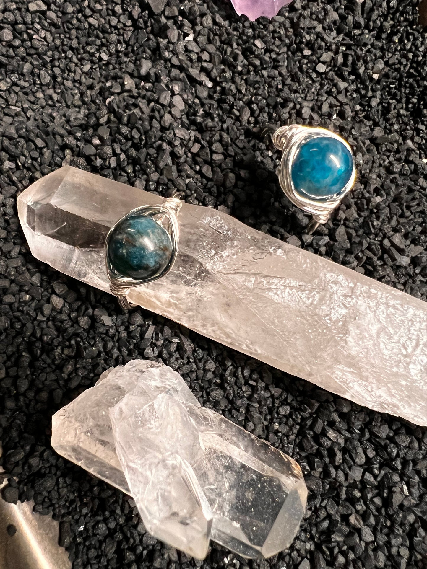 Apatite Wire Wrapped Ring