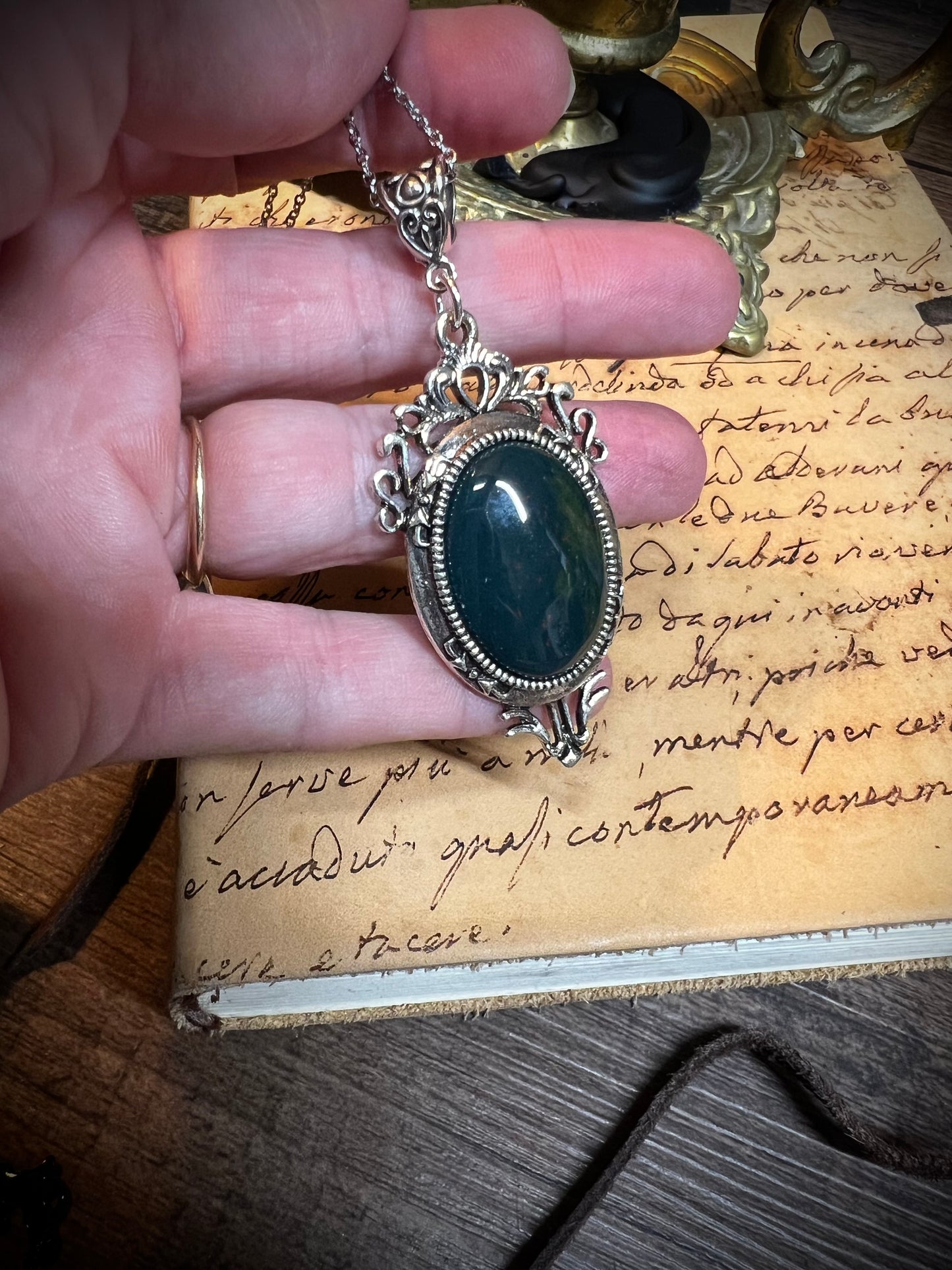 Bloodstone Pendant Necklace PN2