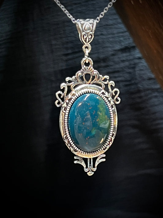 Bloodstone Pendant Necklace PN2