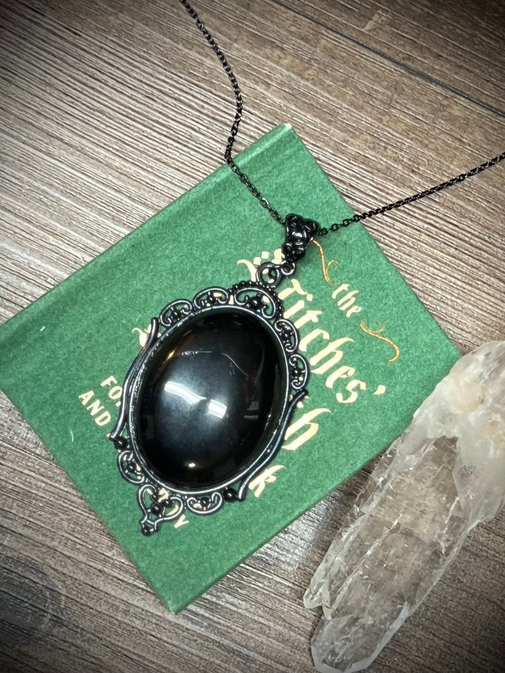 Obsidian Pendant Scrying Necklace PN8