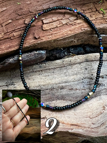 Iridescent Aurora Crystal Stacking Stretch Bracelets Moonlit Dreams