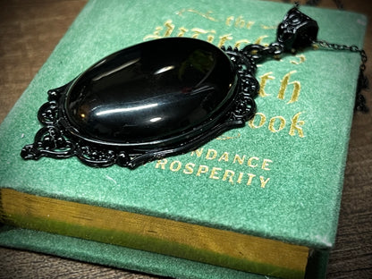 Obsidian Pendant Scrying Necklace PN8