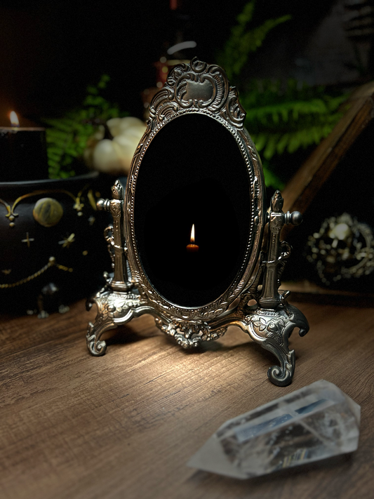 Scrying Mirror - Timealia Antique Tilt Oval Glass Divination Mirror Witches Gothic Victorian Mirror MM108