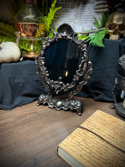 Scrying Mirror -Rose Gold Antique Angels Glass Divination Mirror Shadow Work Witches Gothic Victorian Mirror  MM110