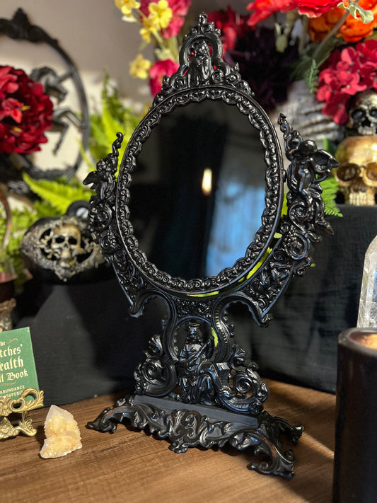 Oracle - Heirloom Black Scrying Divination Mirror MM130
