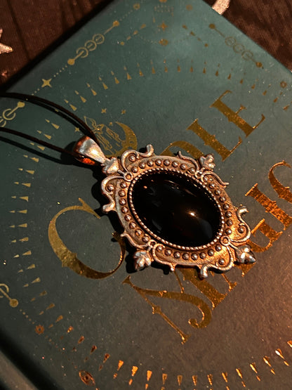 Obsidian Pendant Scrying Necklace PN7