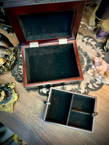 The Enchanted Secrets Box, Tarot Box, Jewelry Box, Keepsake Box, Oracle Box, Dark Academia, Black Decor, Labradorite