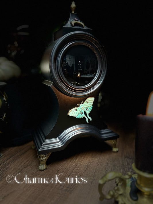 Luna Mantle Scrying Mirror Enchanted Ornate Magical Black Mirror MM103