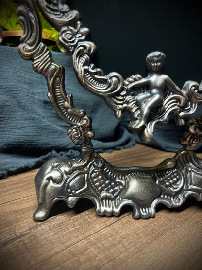 Scrying Mirror -Rose Gold Antique Angels Glass Divination Mirror Shadow Work Witches Gothic Victorian Mirror  MM110