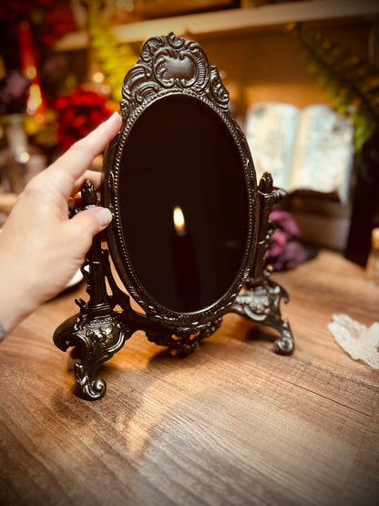 Scrying Mirror - Timealia Antique Tilt Oval Glass Divination Mirror Witches Gothic Victorian Mirror MM108