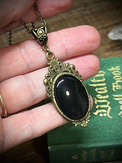 Mini Obsidian Pendant Scrying Necklace PN4