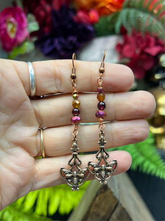 Wildfire Moth Dangle Earrings