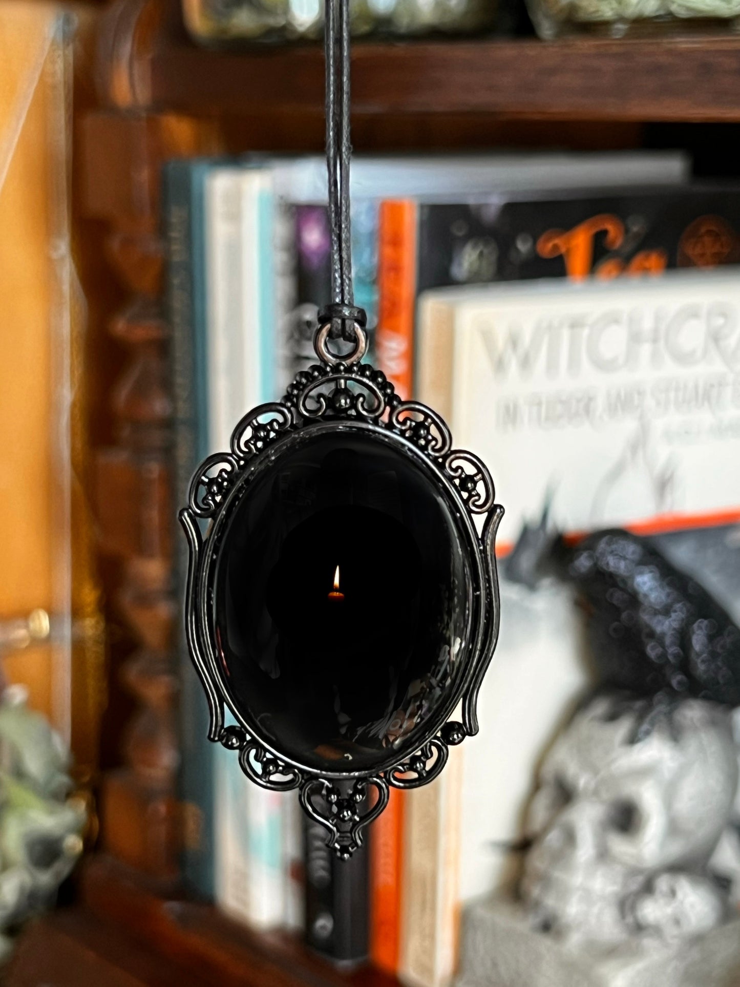 Obsidian Pendant Scrying Necklace PN8