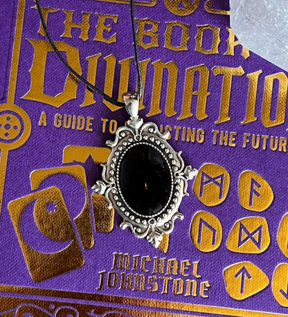 Obsidian Pendant Scrying Necklace PN7
