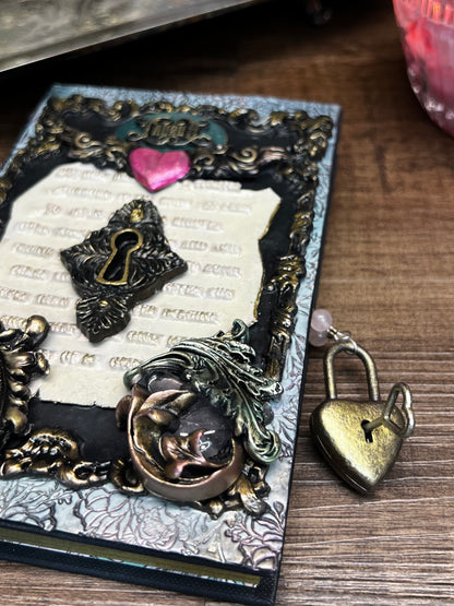 Taurus Locking Journal- Handcrafted Hardcover Blank Book of Shadows Grimoire