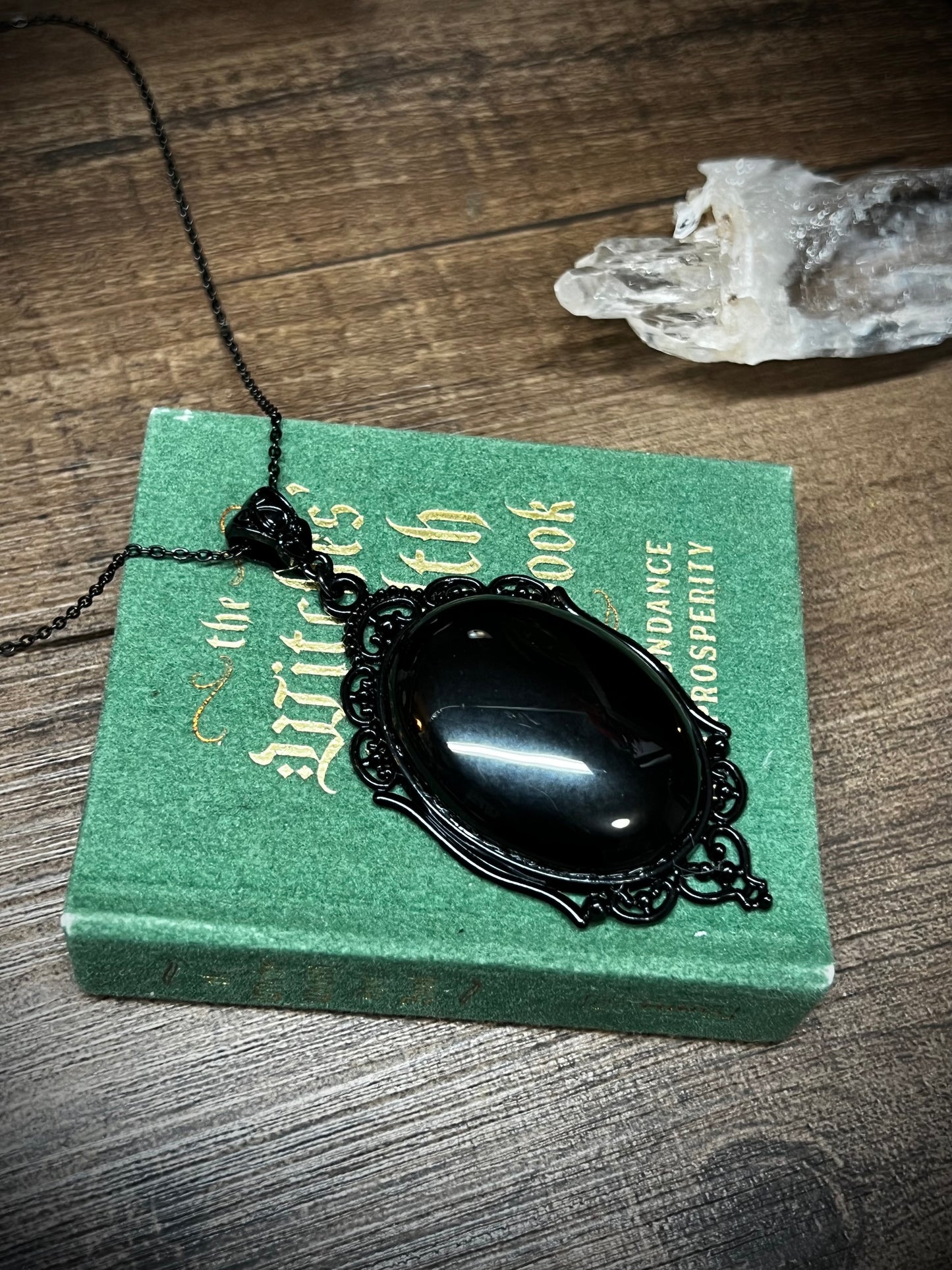 Obsidian Pendant Scrying Necklace PN8