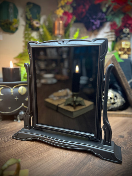 Scrying Mirror - Vintage Tilt Square Glass Divination Mirror Shadow Work Witches Gothic Victorian Mirror MM109