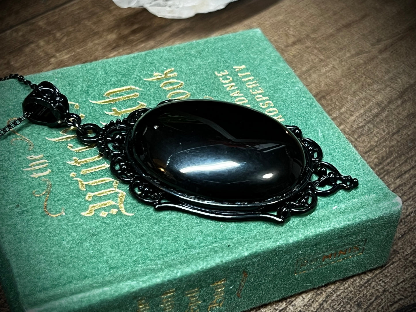 Obsidian Pendant Scrying Necklace PN8