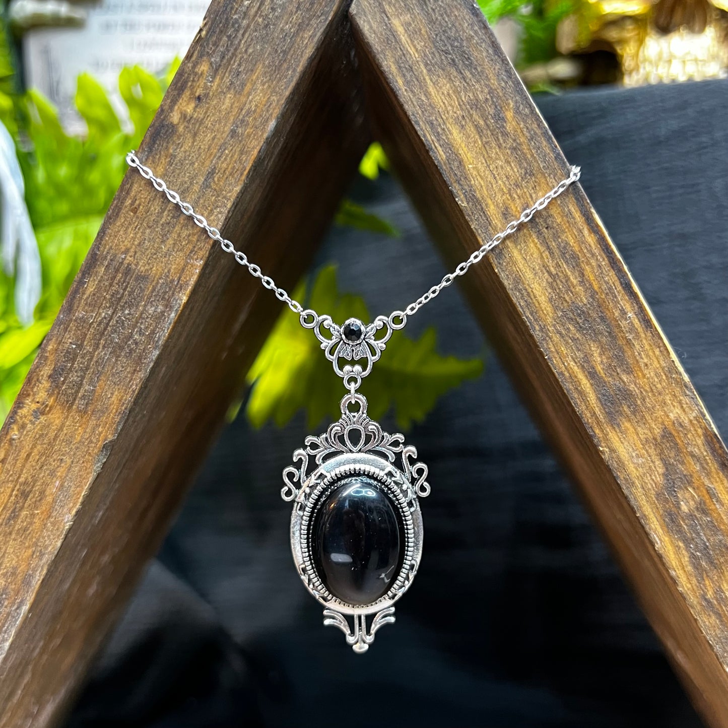 Obsidian Pendant Necklace PN30
