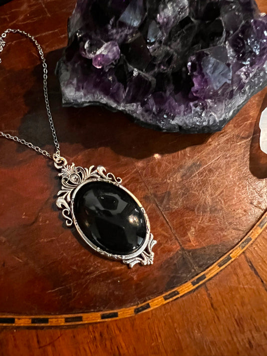 Witches Mini Scrying Mirror Necklace Magick Gothic Victorian Mirror SM7