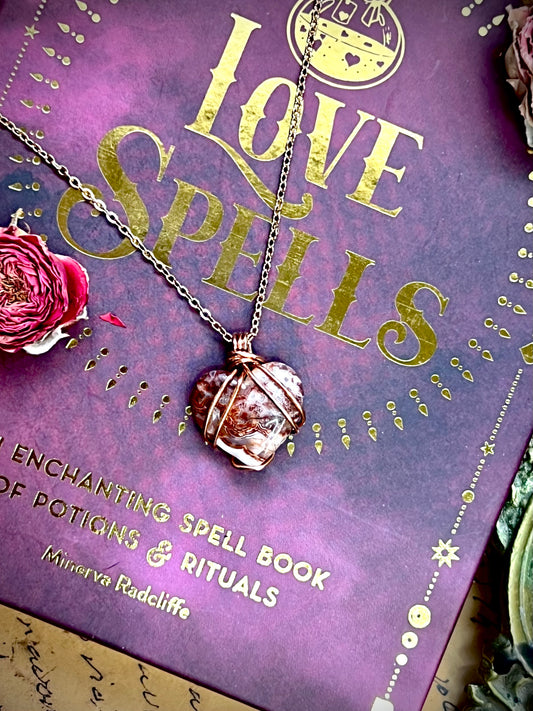 Love Rocks Copper Heart Wrapped Crazy Jasper