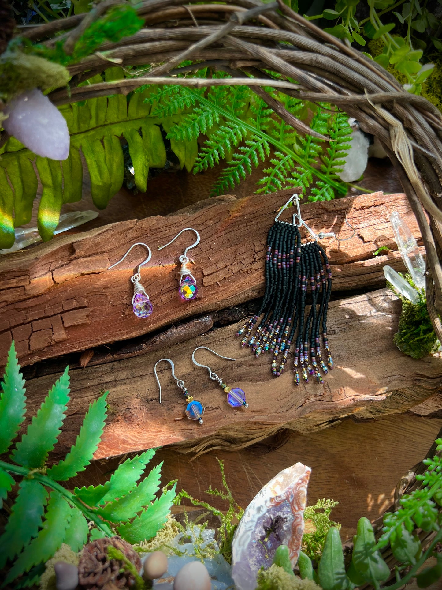 Moonlit Dreams Iridescent Aurora Crystal Earrings