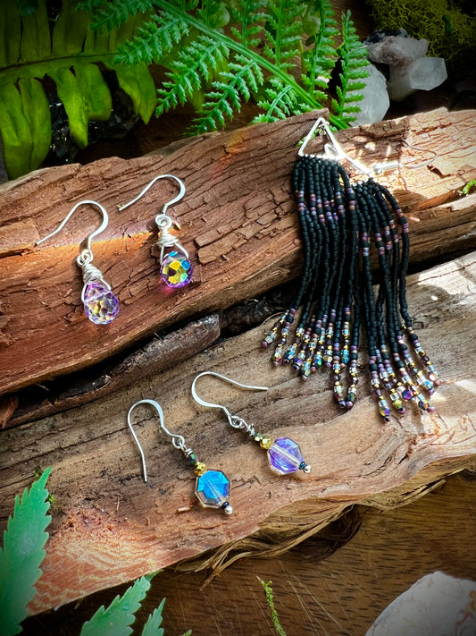 Moonlit Dreams Iridescent Aurora Crystal Earrings