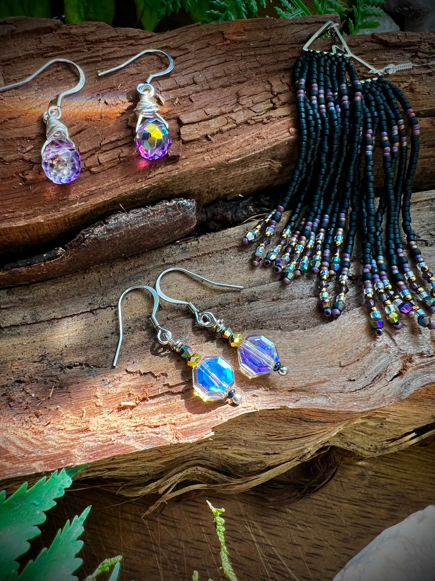 Moonlit Dreams Iridescent Aurora Crystal Earrings