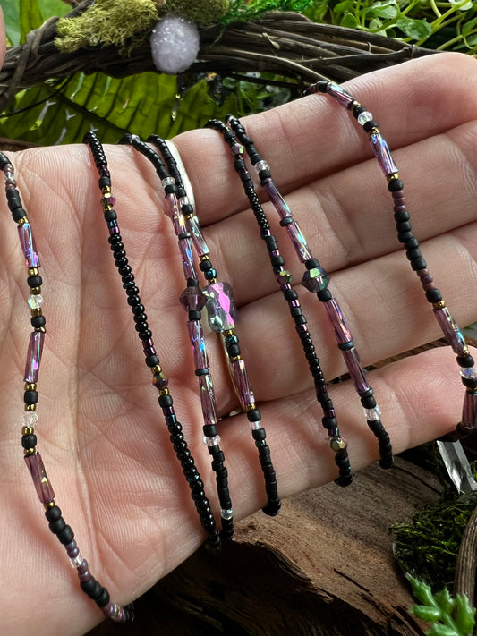Iridescent Aurora Crystal Stacking Stretch Bracelets Moonlit Dreams