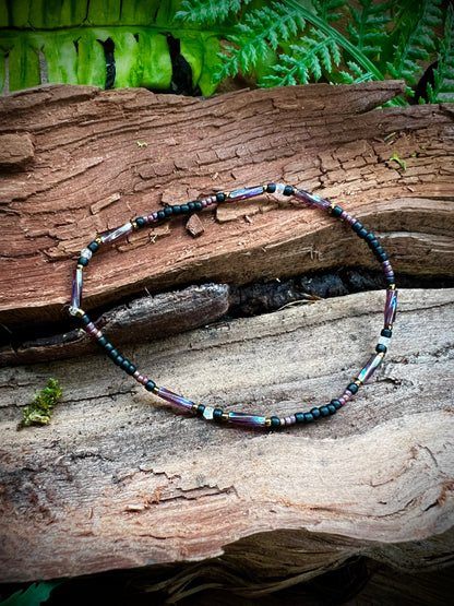 Iridescent Aurora Crystal Stacking Stretch Bracelets Moonlit Dreams