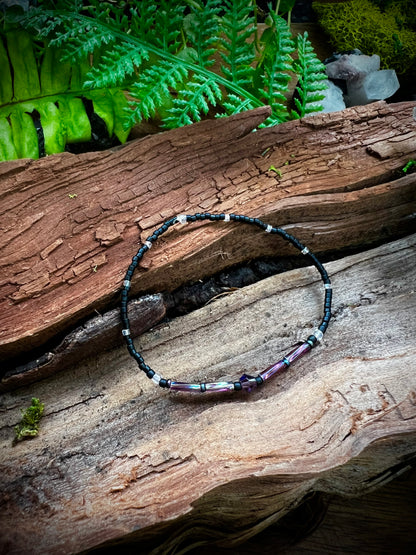 Iridescent Aurora Crystal Stacking Stretch Bracelets Moonlit Dreams