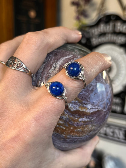 Lapis Lazuli Wire Wrapped Ring
