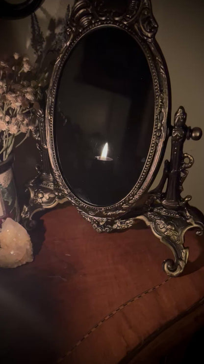 Scrying Mirror - Timealia Antique Tilt Oval Glass Divination Mirror Witches Gothic Victorian Mirror MM108
